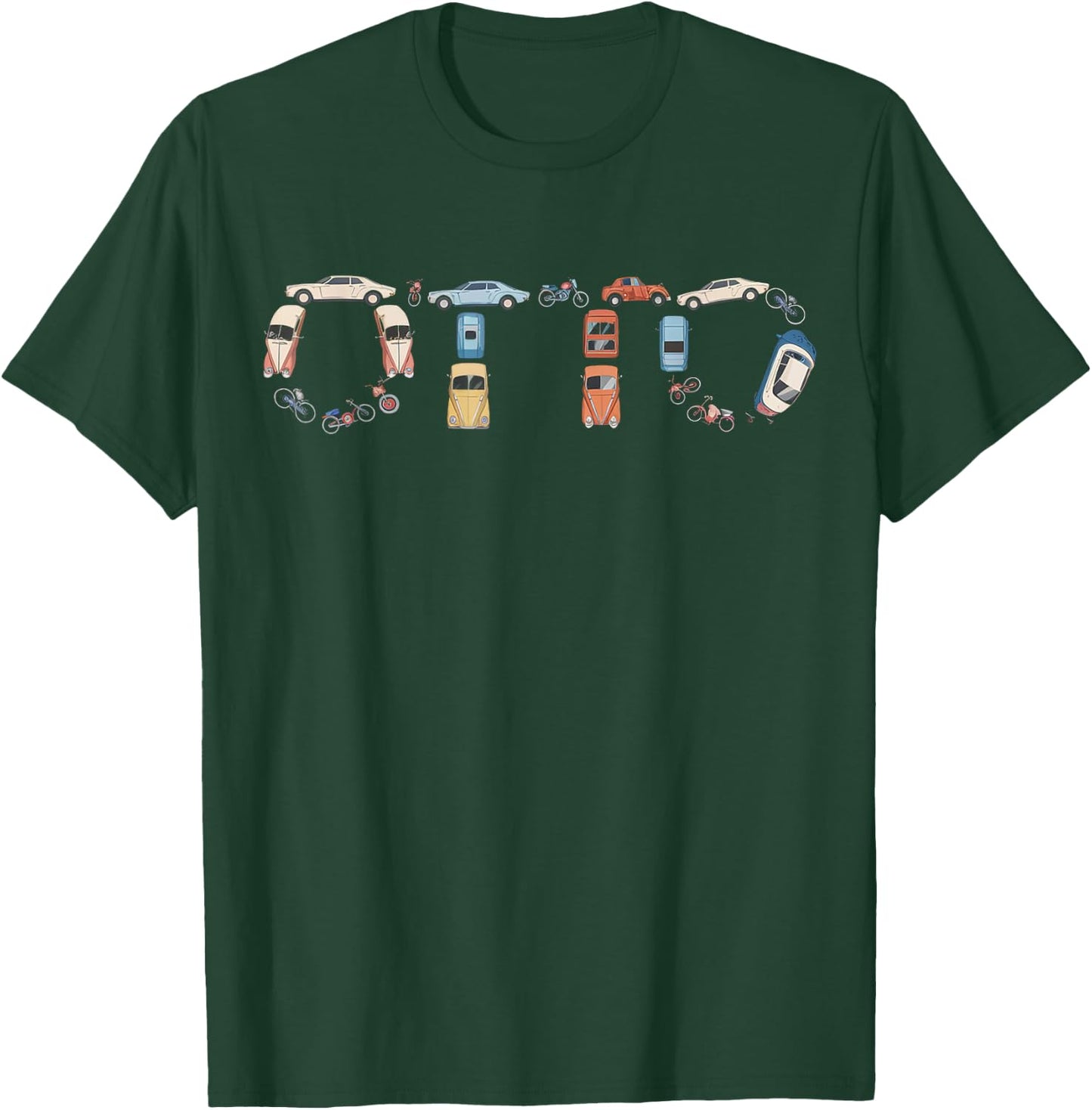 Otto Custom Name Personalized Classic Cars Boys Women Men T-Shirt - T-Shirt | Forest