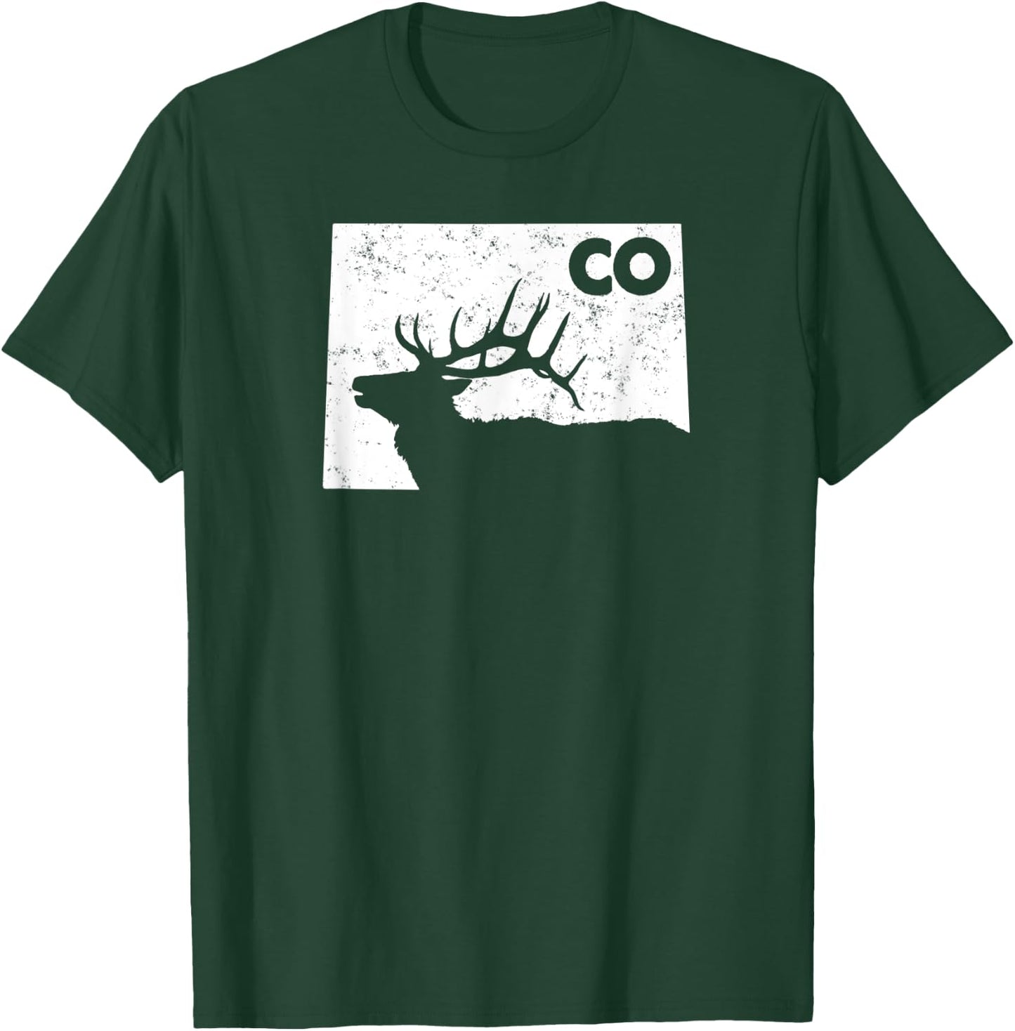 Colorado Elk Hunting Shirt - Bull Elk State Shape T-Shirt - T-Shirt | Forest