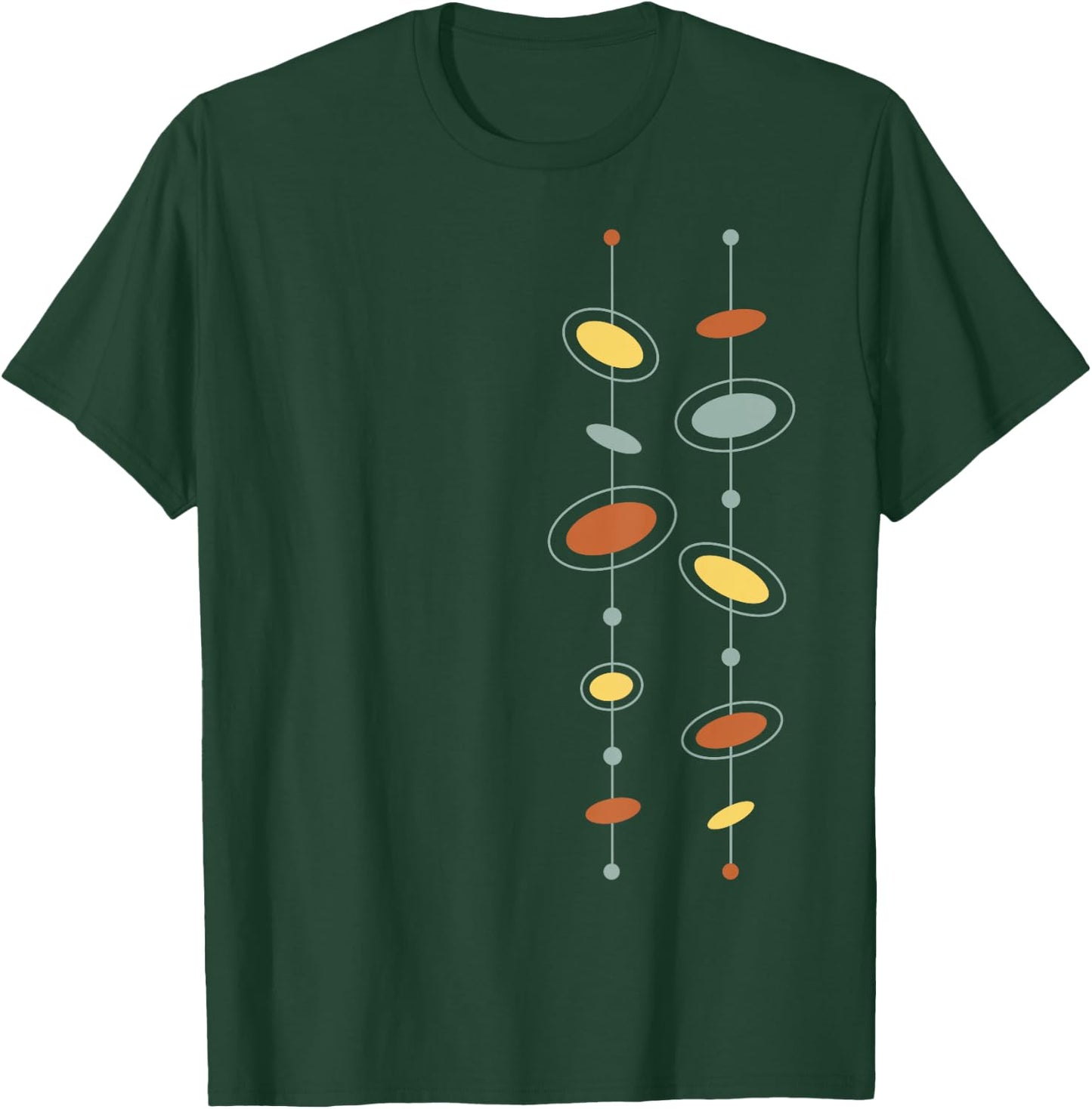 Atomic Age Mid Century Modern Pattern T-Shirt - T-Shirt | Forest