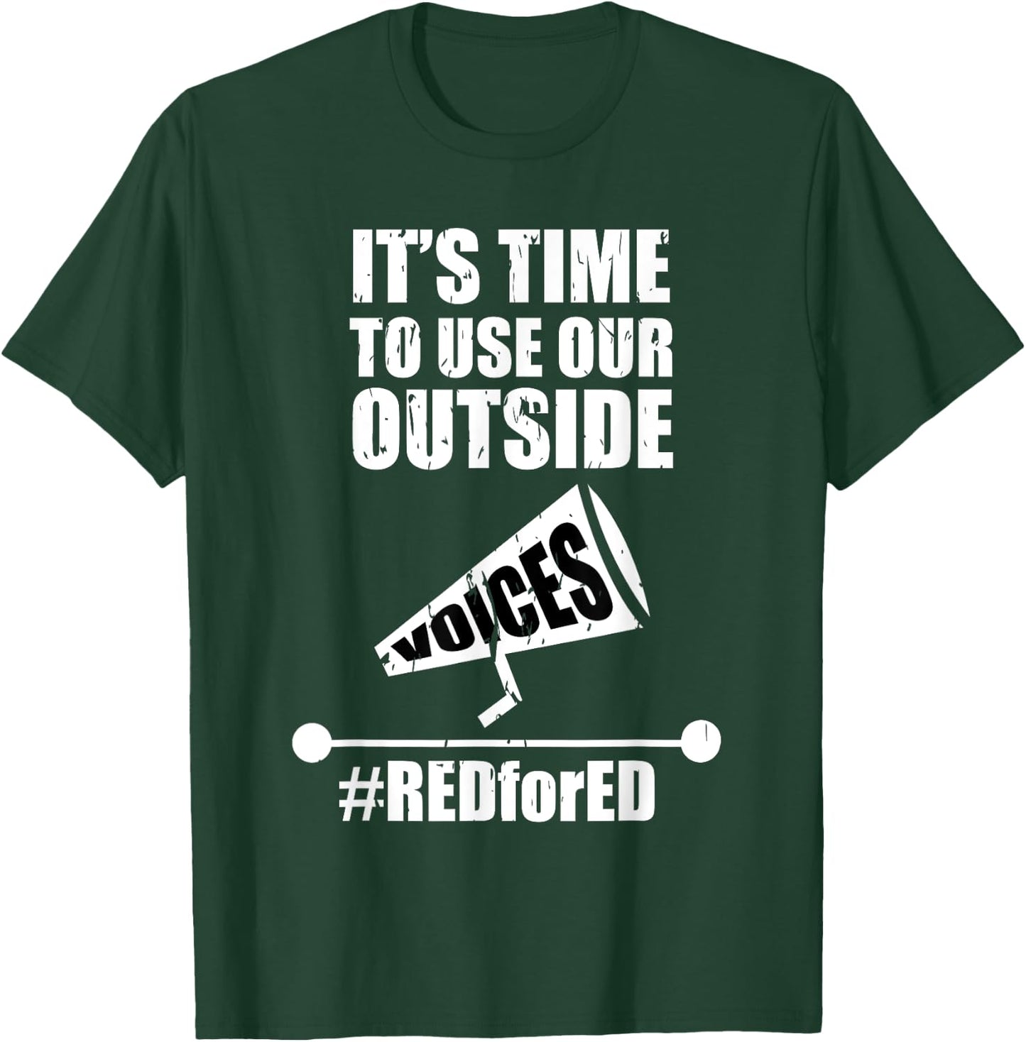 Outside Voices | Red For Ed Teachers Strike Educator Men Women T-Shirt - T-Shirt | Forest