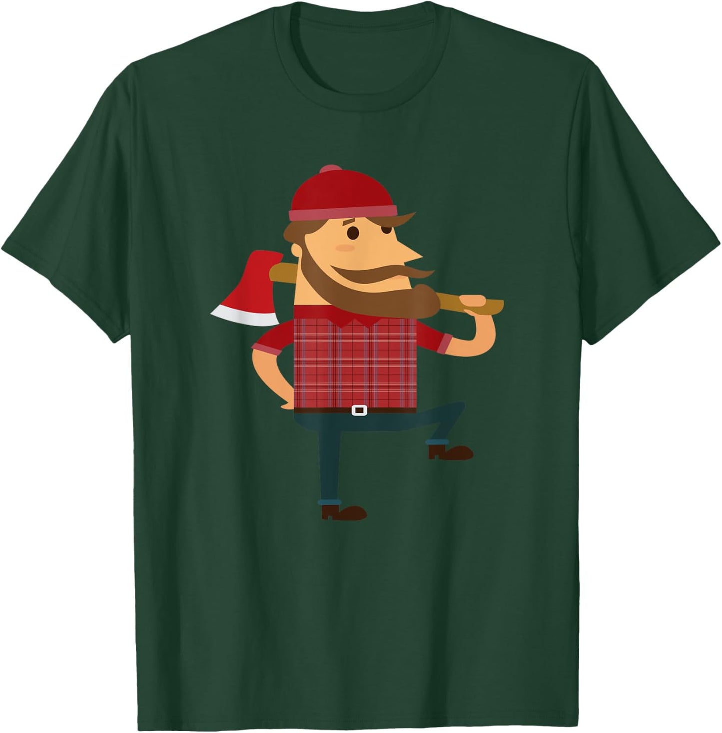 Lumberjack Hipster Mountain Man Flannel Axe T-Shirt - T-Shirt | Forest