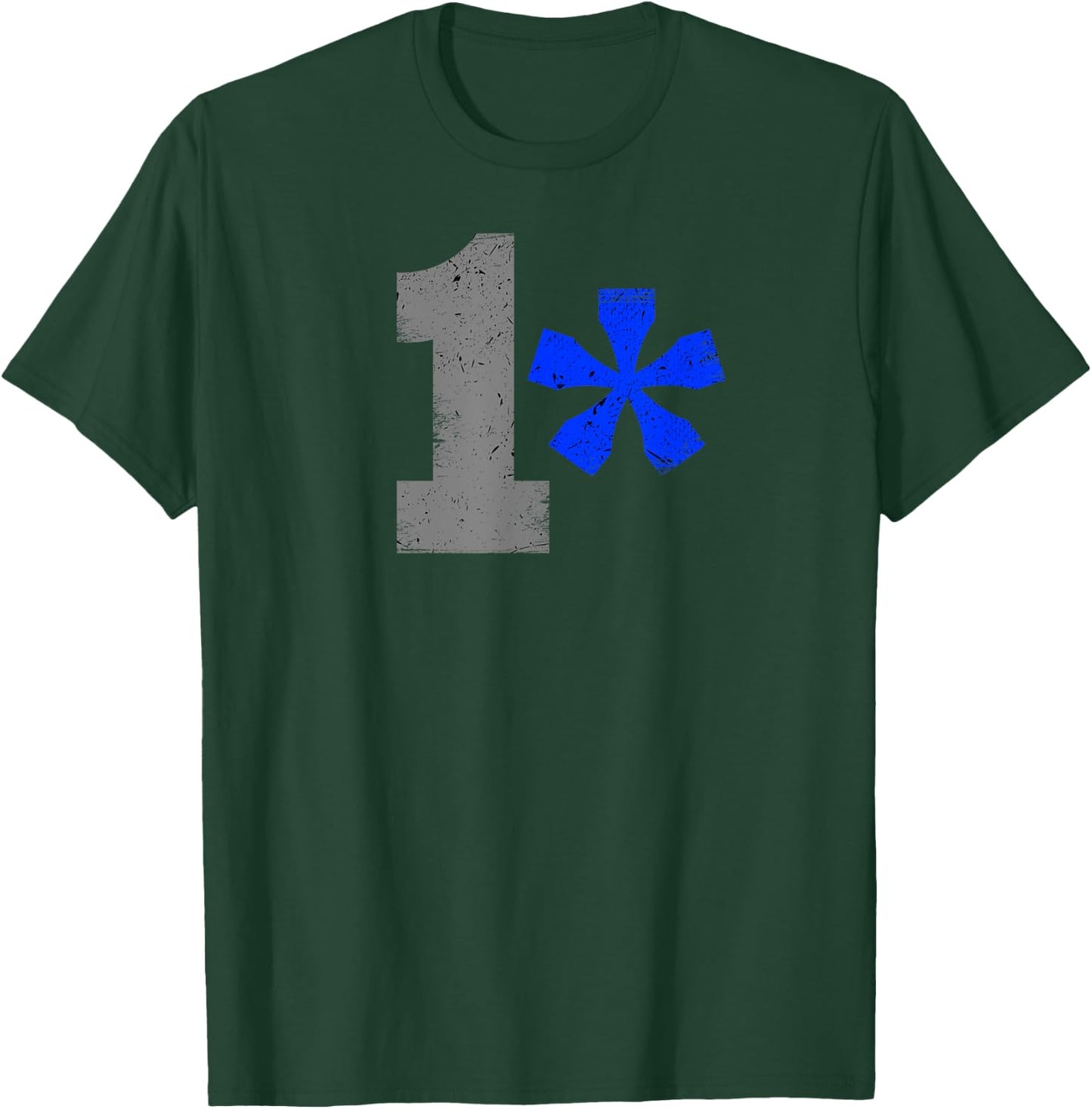 Police Officer Gift 1 Asterisk Thin Blue Line T-Shirt - T-Shirt | Forest