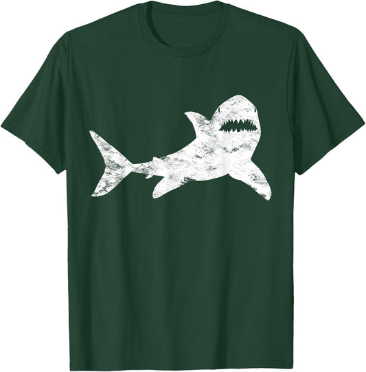 Shark Distressed Cool Vintage Shark Bite T-Shirt - T-Shirt | Forest