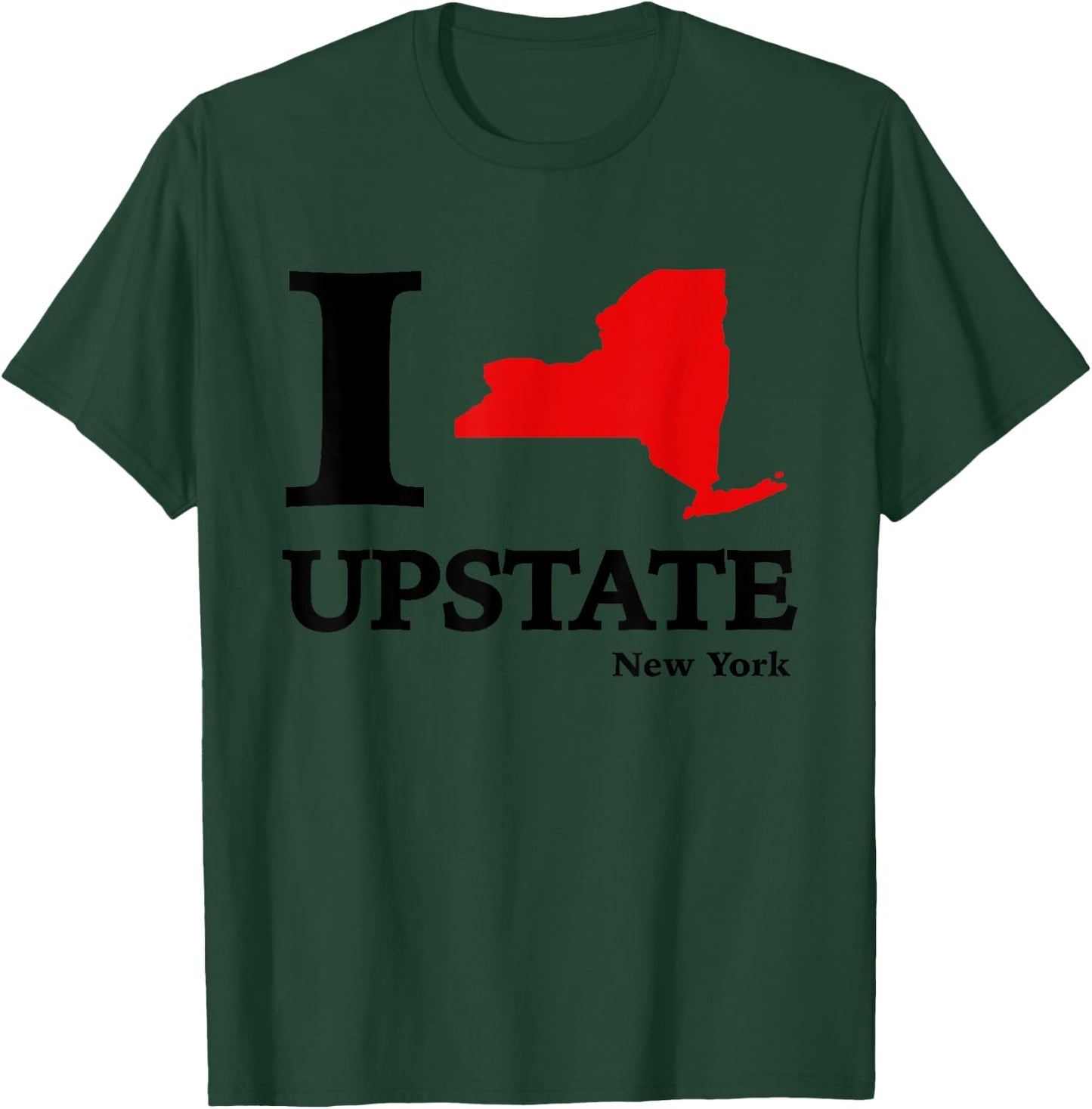 I Love Upstate NY - New York Heart Map T-Shirt - T-Shirt | Forest
