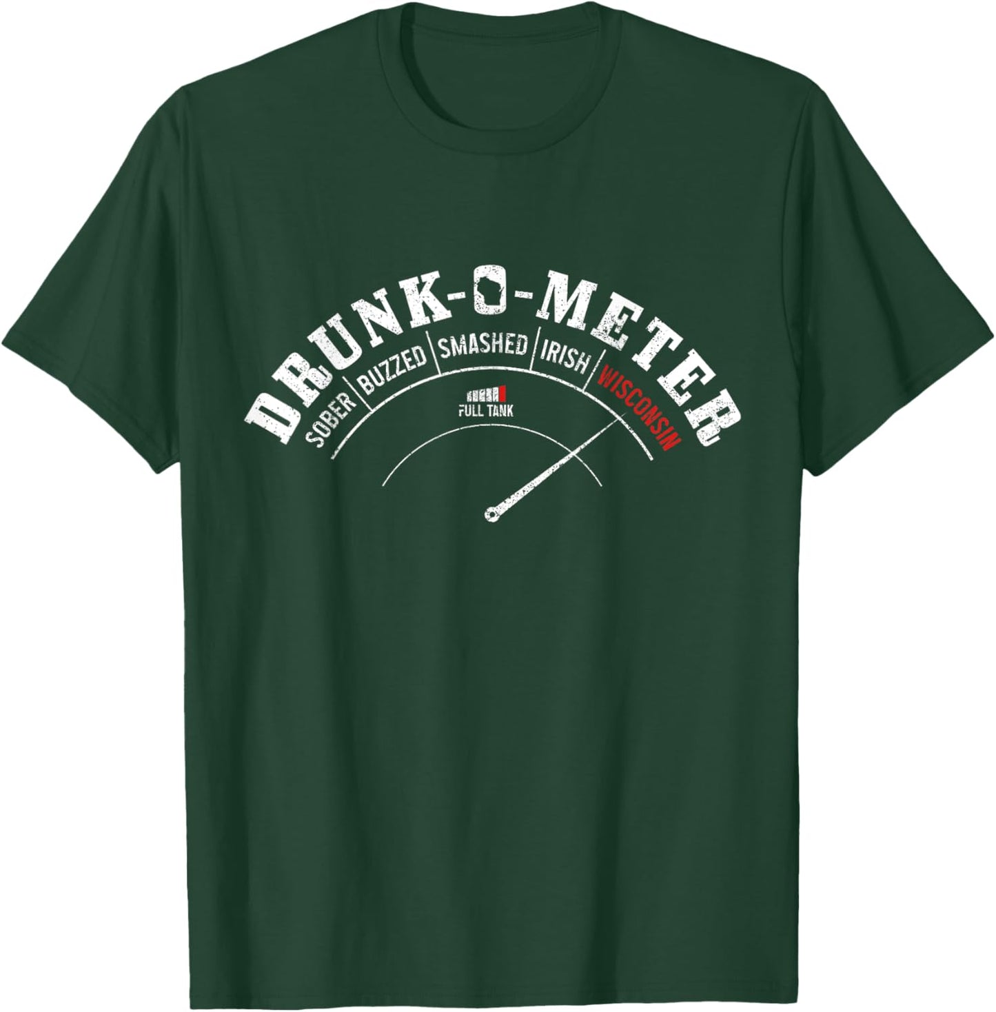 Wisconsin Drunk-O-Meter Funny Drinking Party Pride T-Shirt - T-Shirt | Forest