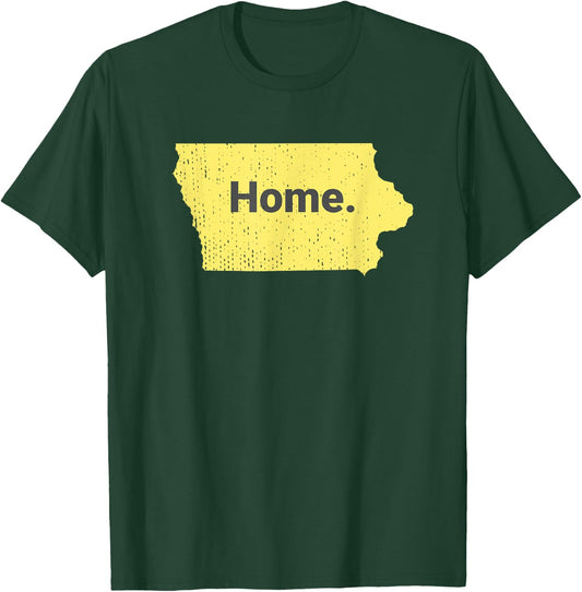 Distressed Iowa Home T-Shirt - T-Shirt | Forest