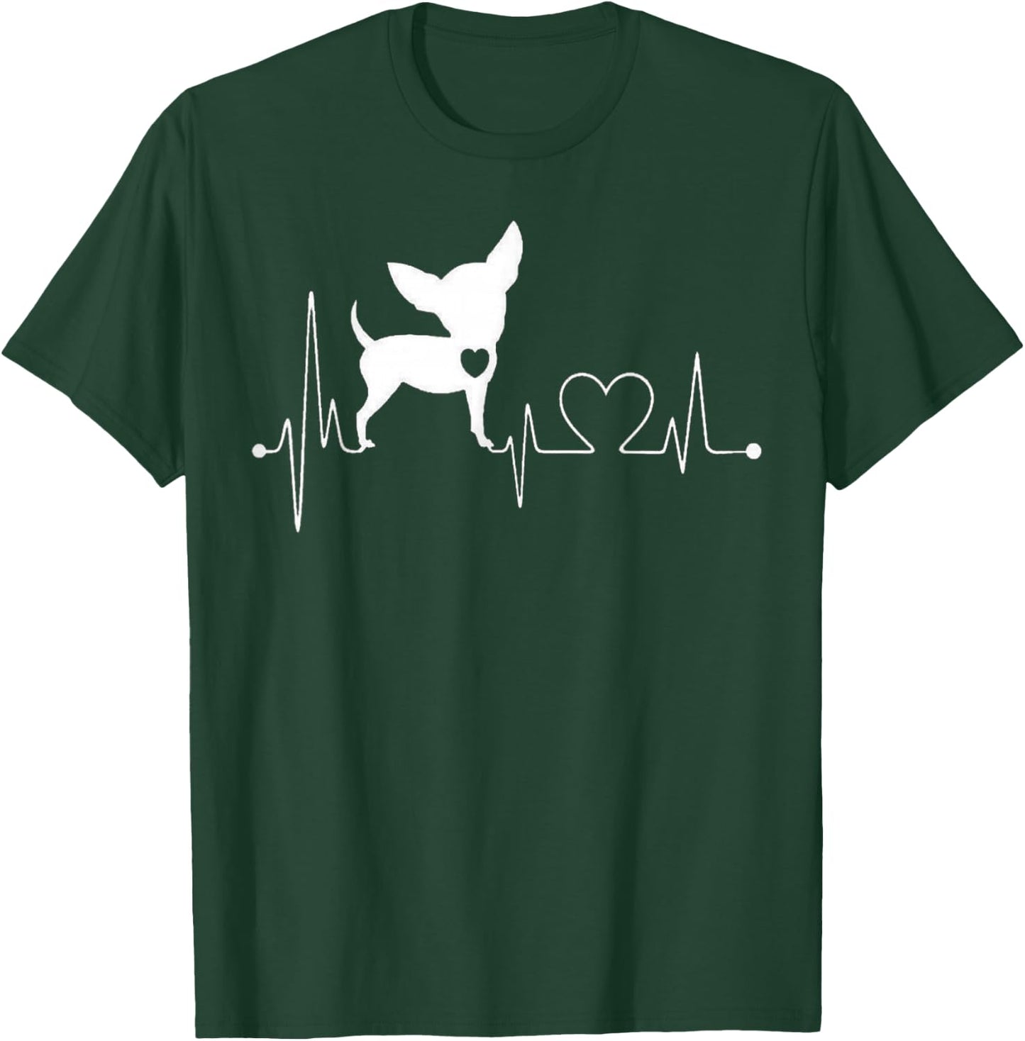 Cute Chihuahua Dog Heartbeat women kids T-Shirt - T-Shirt | Forest