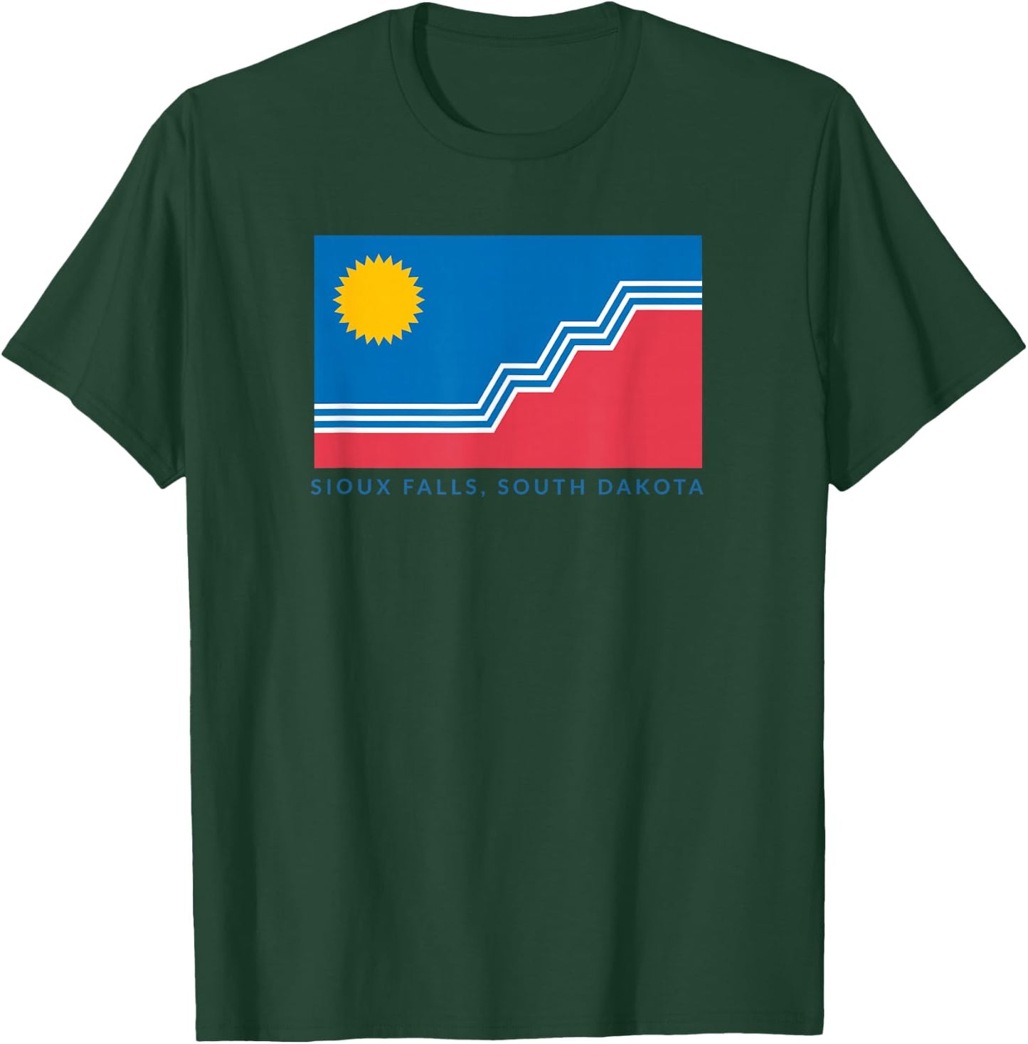 Sioux Falls Flag with "Sioux Falls, South Dakota" T-Shirt - T-Shirt | Forest