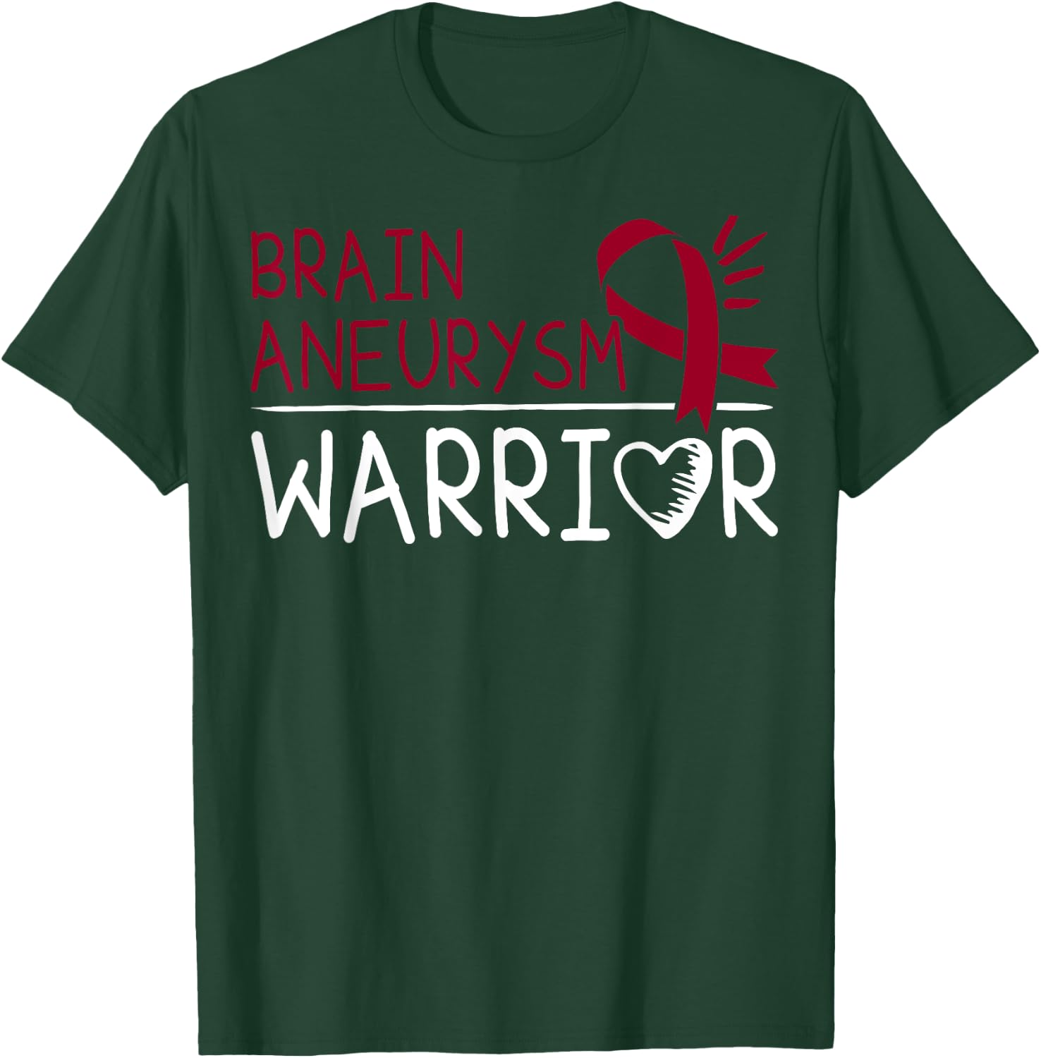 Brain Aneurysm Gift - Burgundy Awareness Ribbon T-Shirt - T-Shirt | Forest