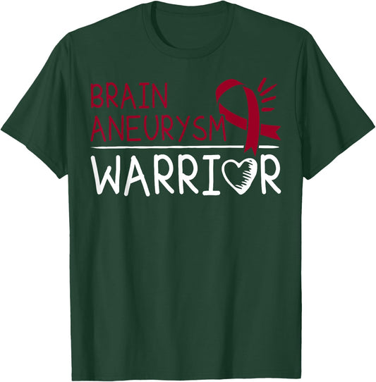 Brain Aneurysm Gift - Burgundy Awareness Ribbon T-Shirt - T-Shirt | Forest