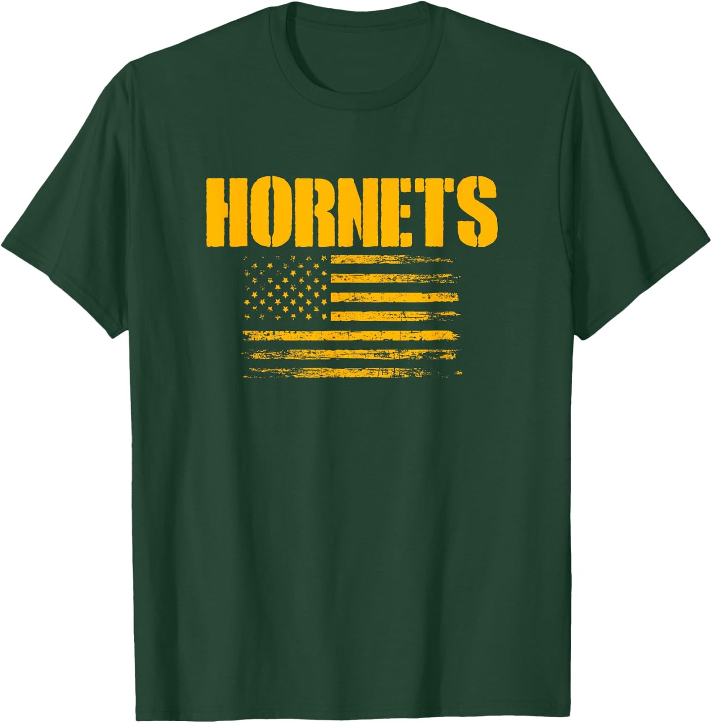 Yulee Hornets USA Flag Pride T-Shirt - T-Shirt | Forest