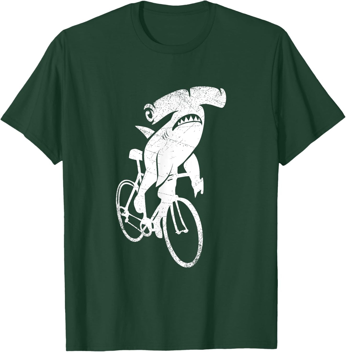 Hammerhead Shark On A Bicycle Shark T-Shirt - T-Shirt | Forest