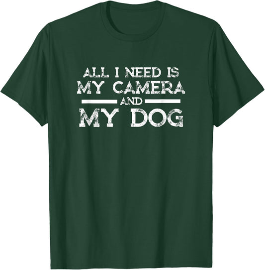 Photographer Gift Funny Photography Fan Camera and dog Shirt Women T-Shirt - T-Shirt | Forest