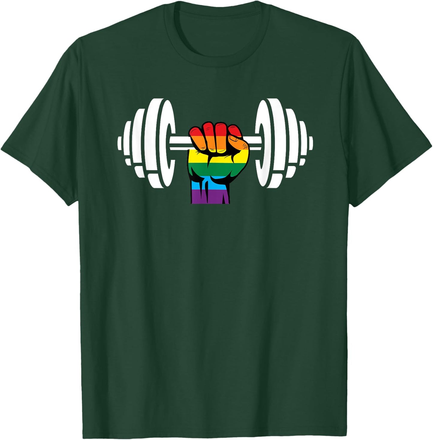 Gay Pride Gym Design Rainbow flag T-Shirt - T-Shirt | Forest