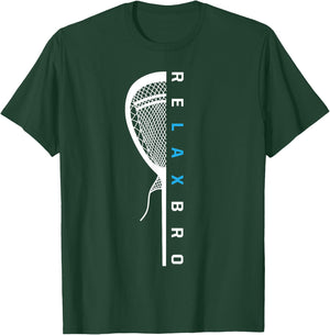 Relax Bro Funny Lacrosse Player Joke Lacrosse Stick Helmet T-Shirt - T-Shirt | Forest