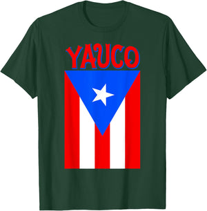 Puerto Rican | Yauco Puerto Rico Camisas Flag T-Shirt - T-Shirt | Forest