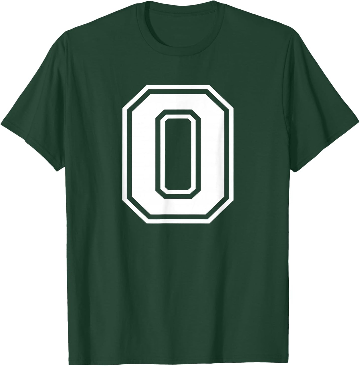 Letter O Name Initial Varsity Alphabet Monogram T-Shirt - T-Shirt | Forest