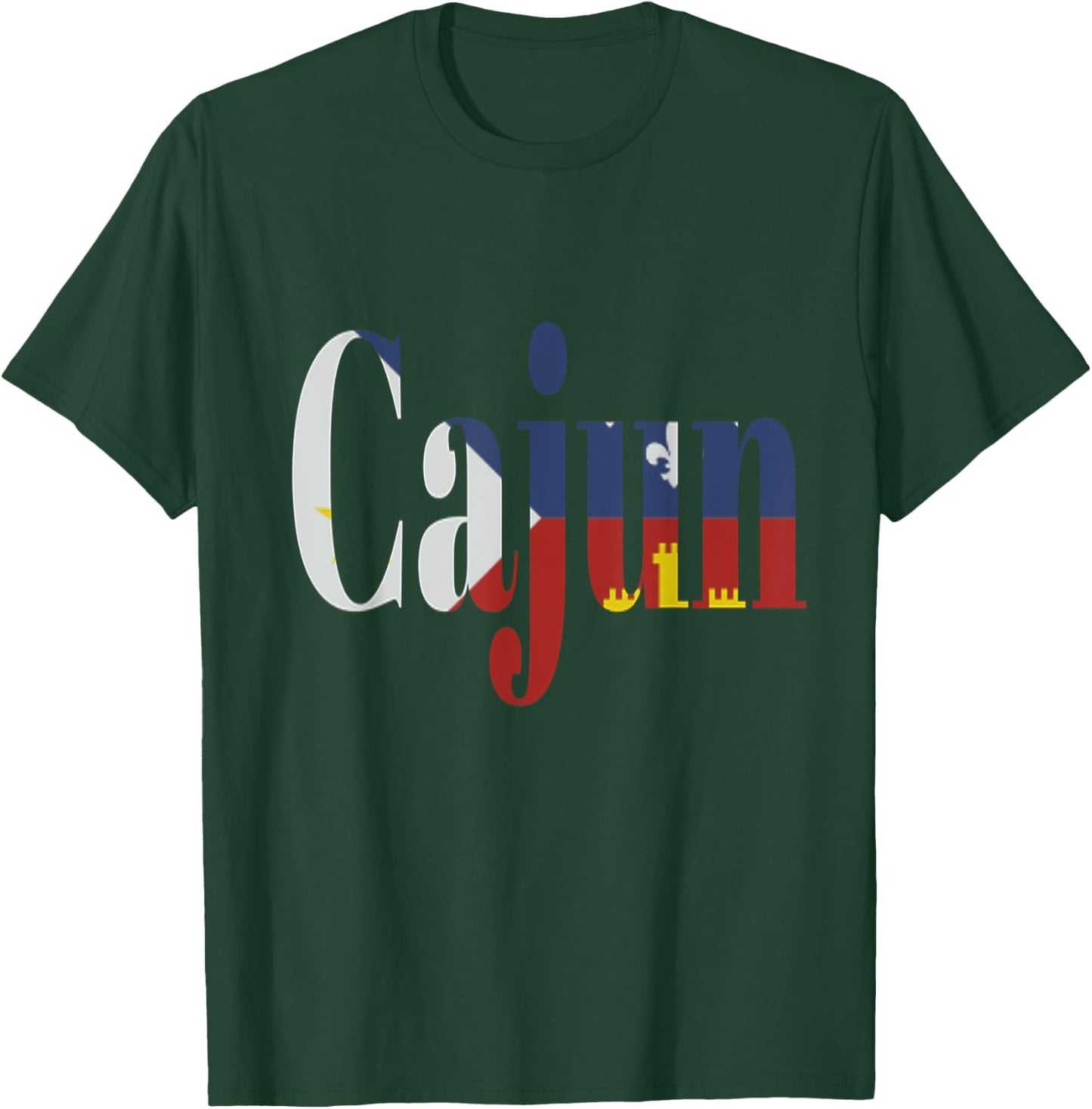 Cajun Pride Acadian Flag Cajun Shirt T-Shirt - T-Shirt | Forest