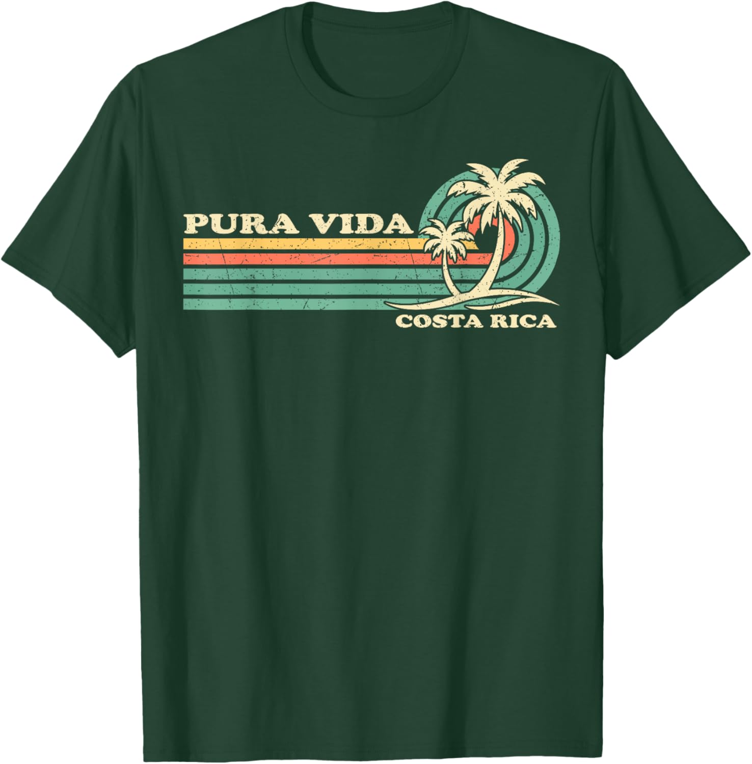 Pura Vida Beach Costa Rica Summer Vintage Family Vacation T-Shirt - T-Shirt | Forest