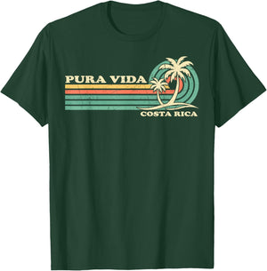 Pura Vida Beach Costa Rica Summer Vintage Family Vacation T-Shirt - T-Shirt | Forest
