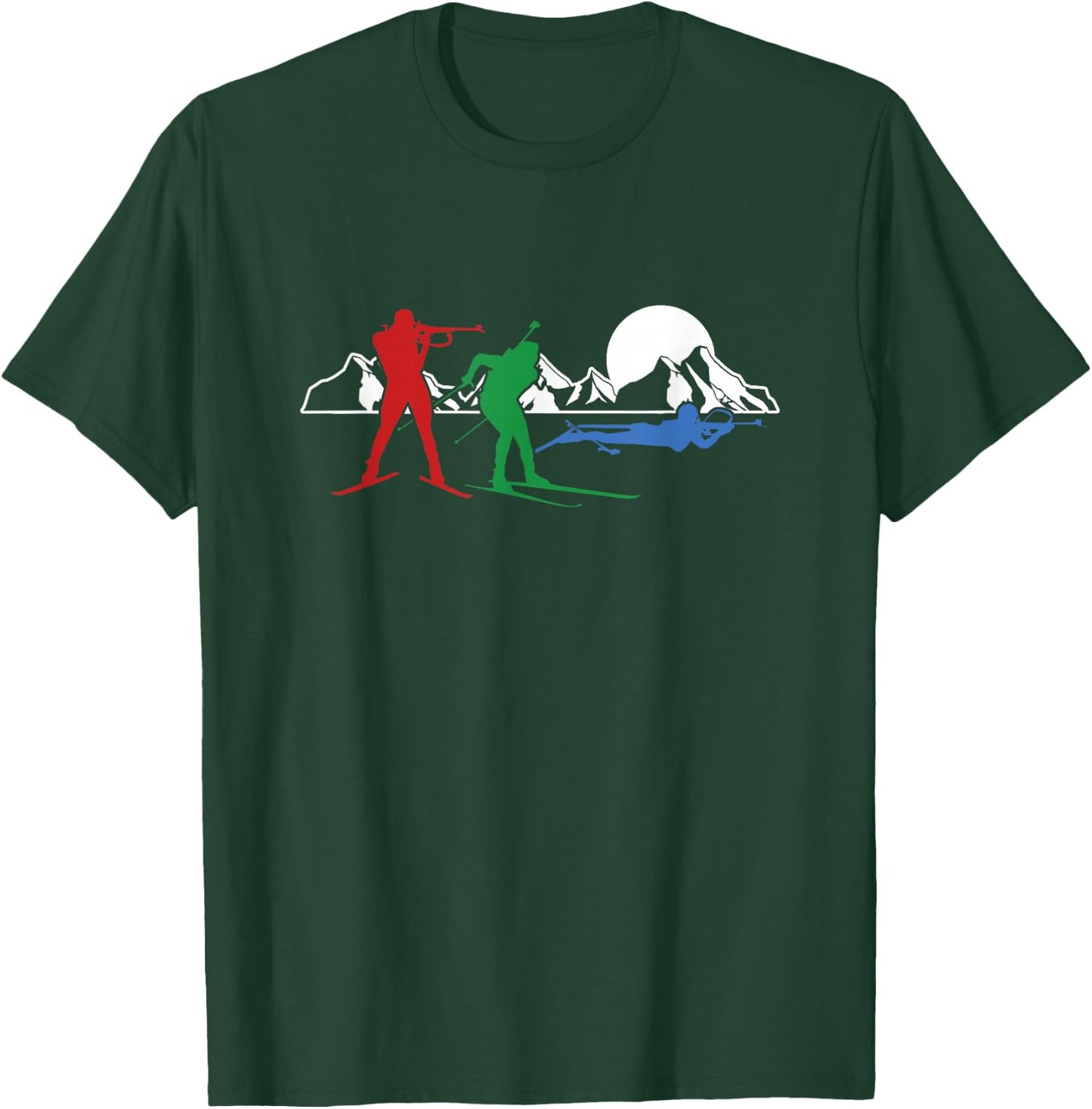 Biathlon Ski Winter Sports Cross Country Skiing Snow Gift T-Shirt - T-Shirt | Forest