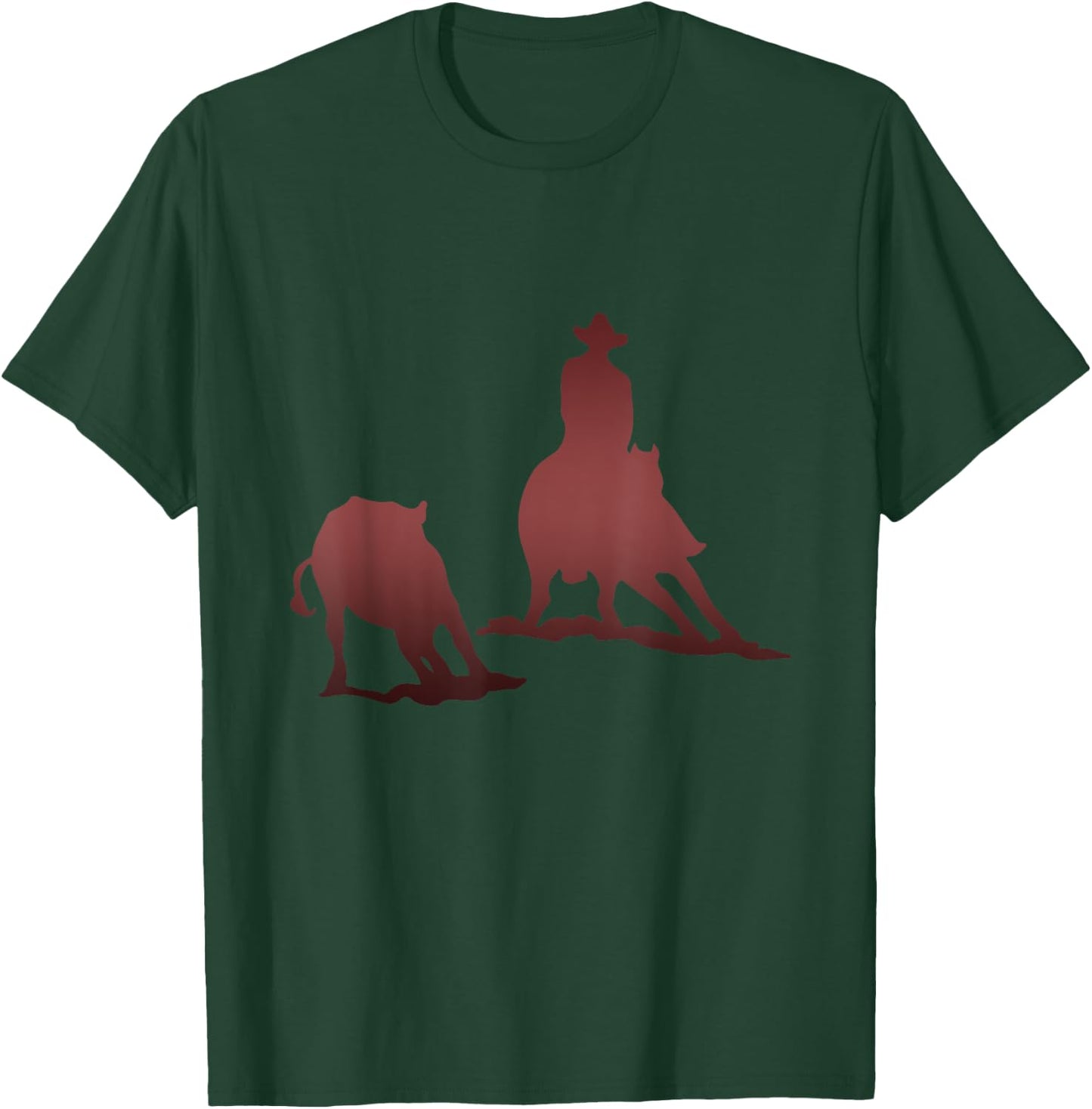 Cutting Horse and Rider Cutting Cattle T-Shirt - T-Shirt | Forest