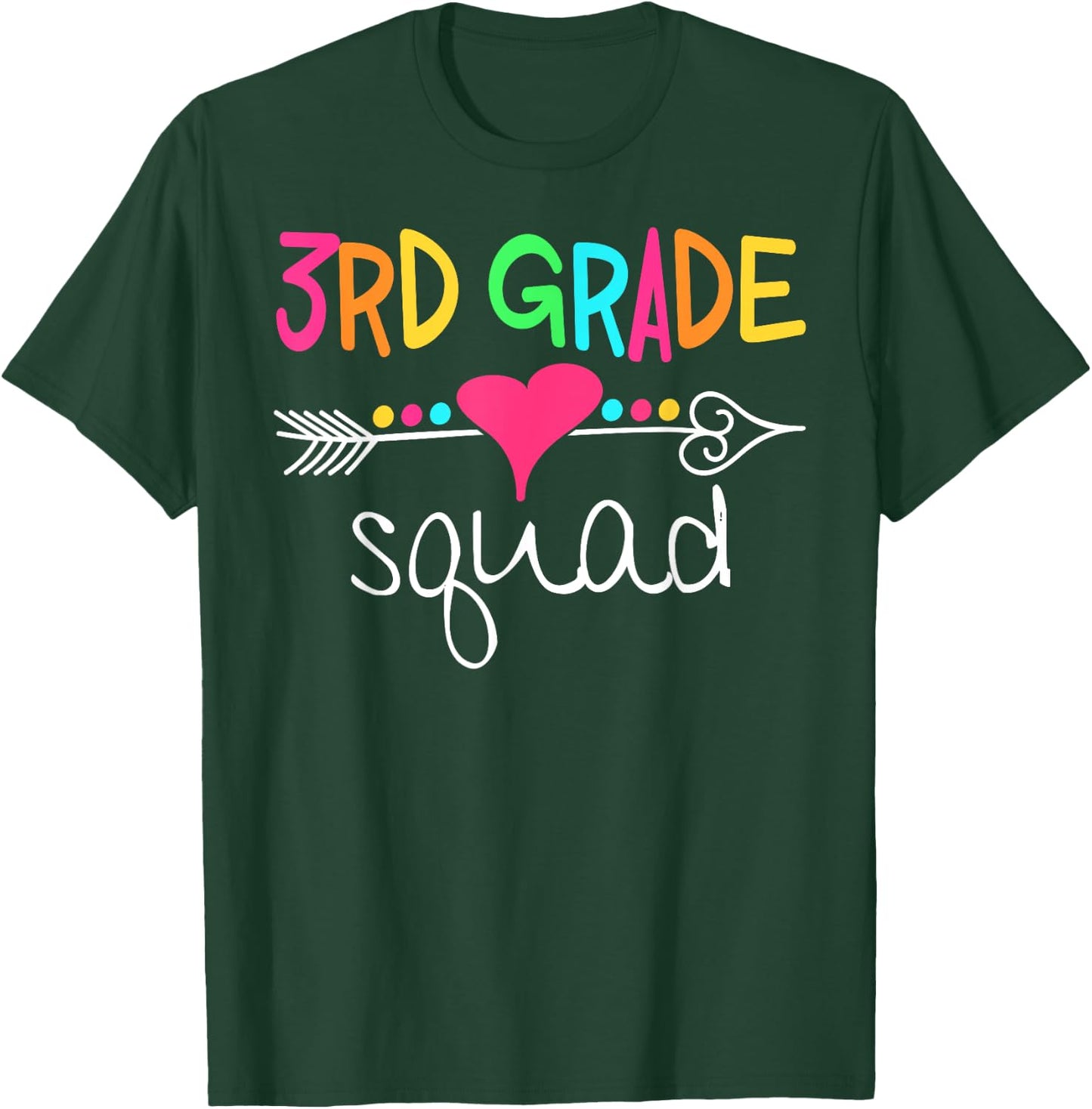 3rd Grade Squad Third Teacher Student Team Back To School Women Girls Kids T-Shirt - T-Shirt | Forest
