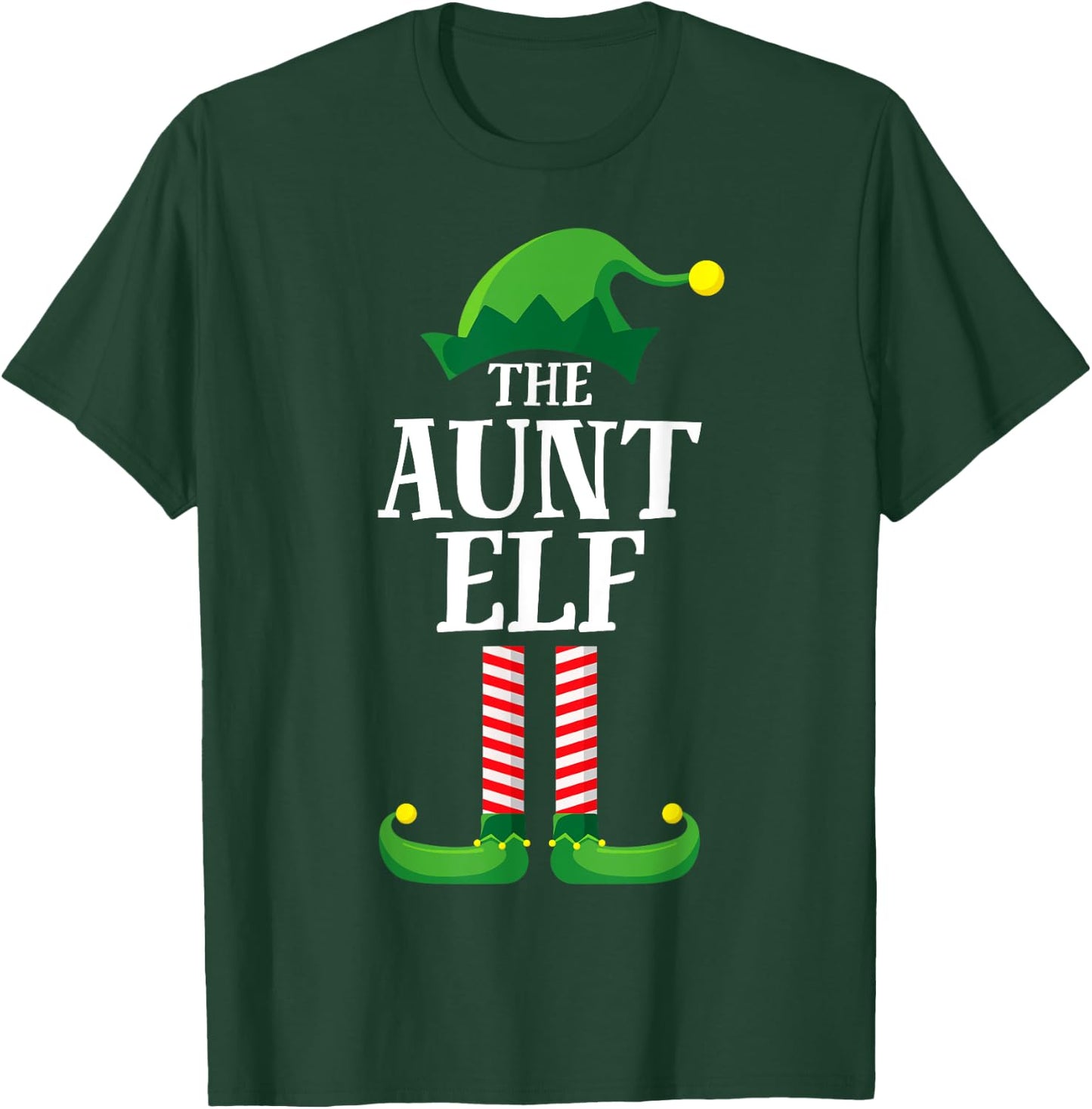 Aunt Elf Matching Family Group Christmas Party Pyjamas T-Shirt - T-Shirt | Forest
