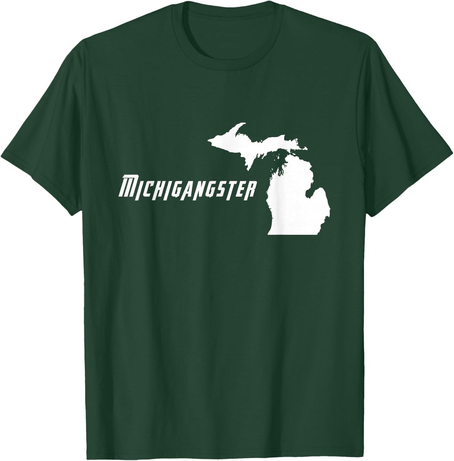 Michigangster - Detroit Michigan, Midwest Mitten T-Shirt - T-Shirt | Forest