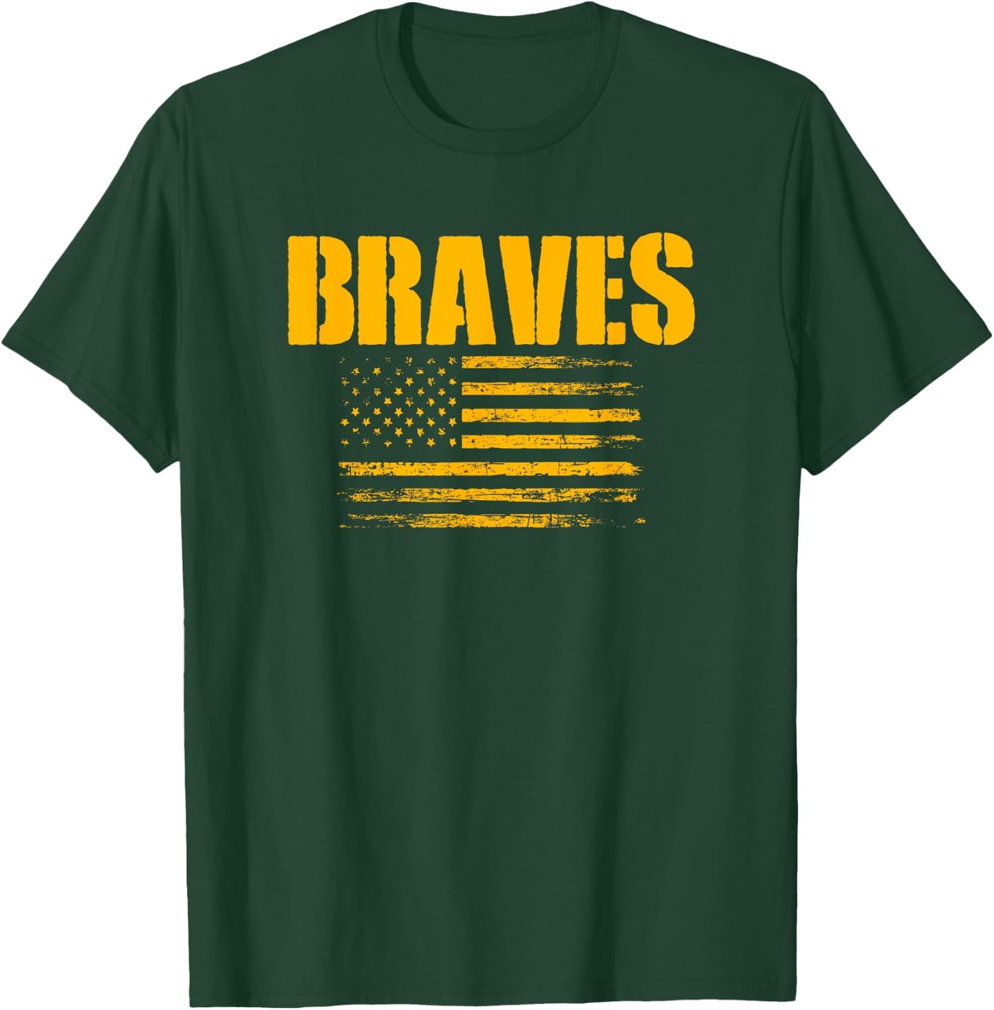 Kamiakin Braves USA Flag Pride T-Shirt - T-Shirt | Forest
