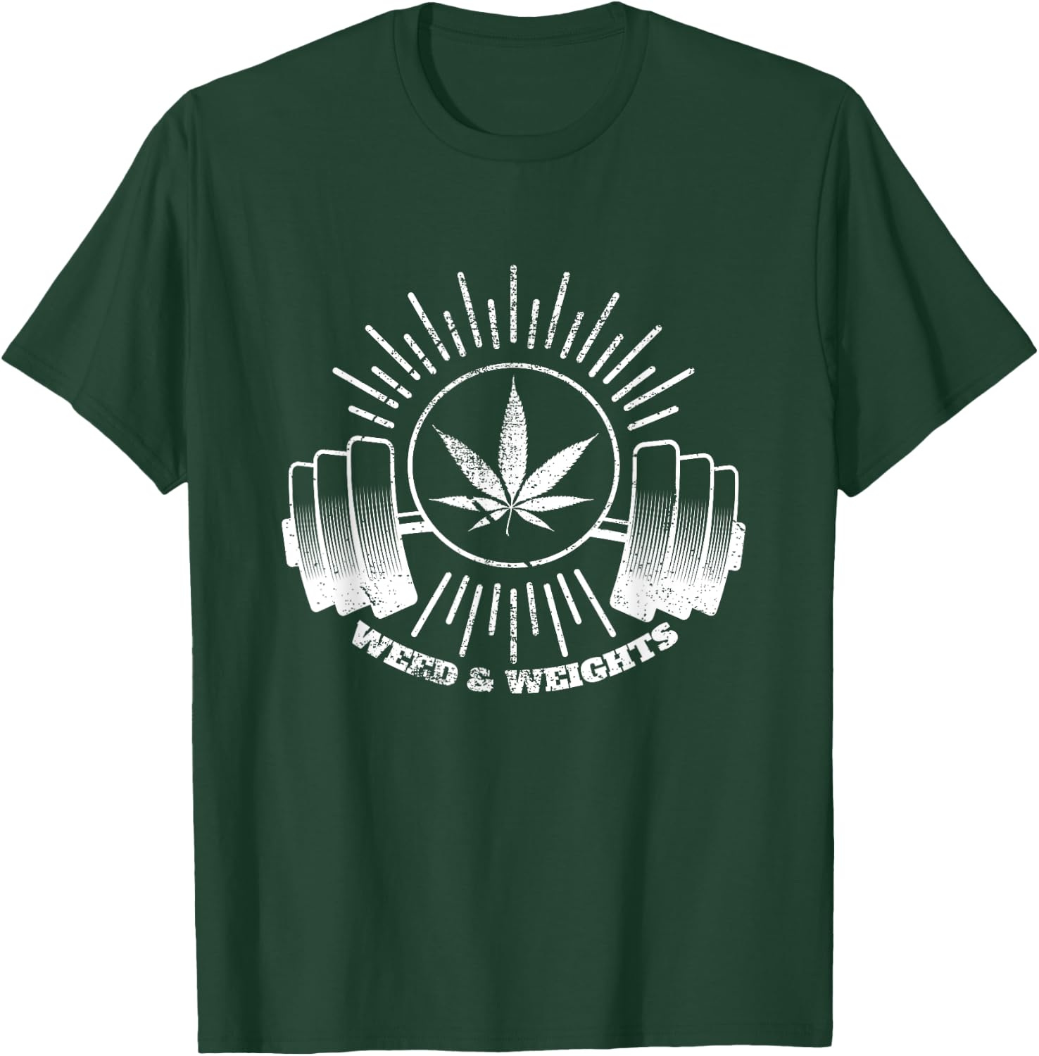 Smoke Weed & Lift Weights Weed & Weights T-Shirt - T-Shirt | Forest