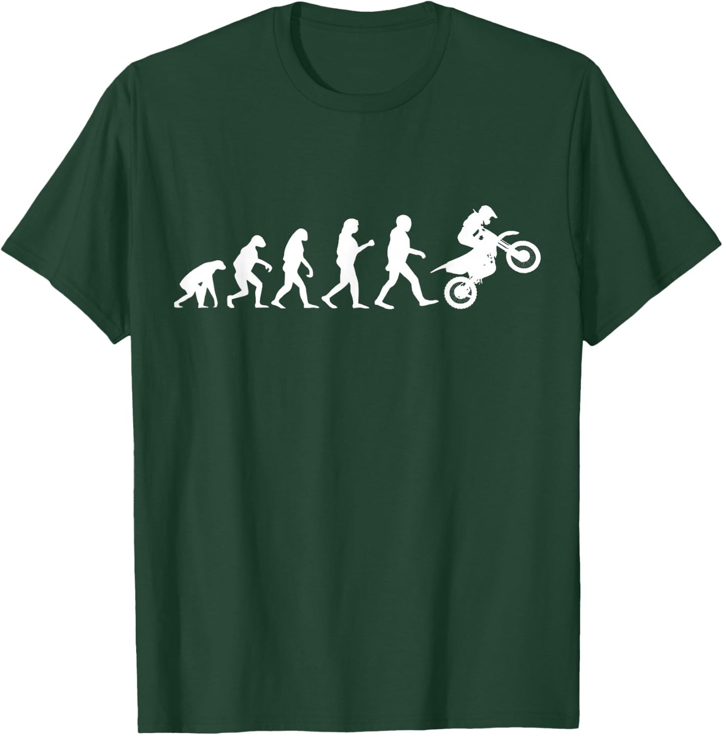 Evolution Biker Motocross MX Motorcycle Dirt Bike Rider T-Shirt - T-Shirt | Forest