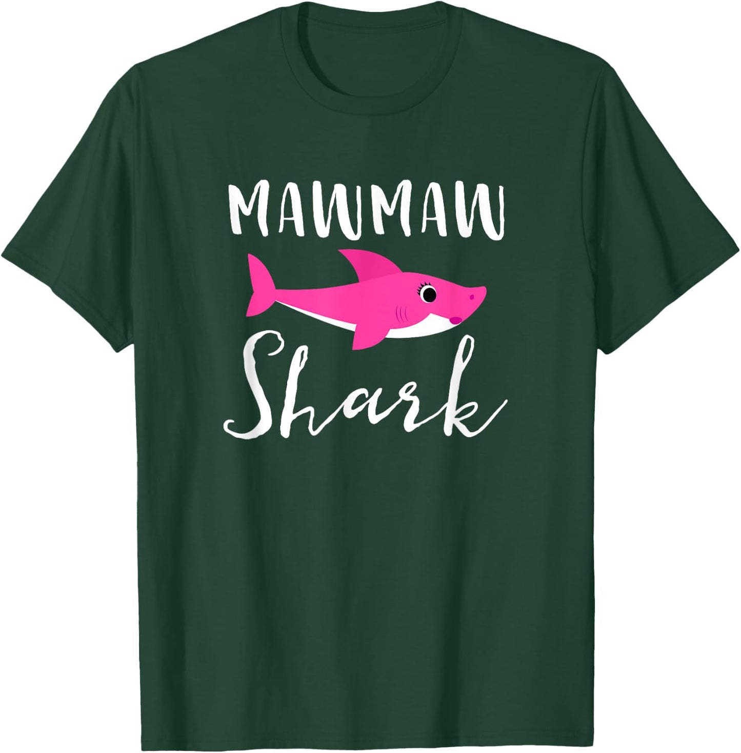 Mawmaw Shark Grandma Grandmother Pink Shark Graphic T-Shirt - T-Shirt | Forest