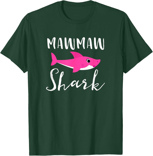 Mawmaw Shark Grandma Grandmother Pink Shark Graphic T-Shirt - T-Shirt | Forest