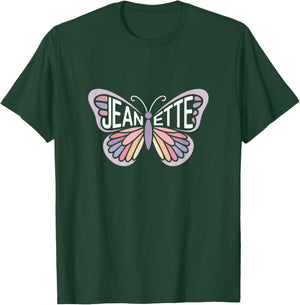 Jeanette Butterfly - Personalized Cute Name Word Art T-Shirt - T-Shirt | Forest
