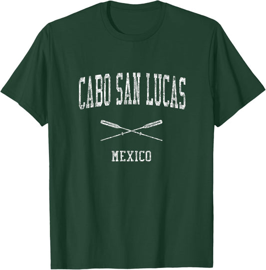 Cabo San Lucas Mexico Vintage Nautical Sports Design T-Shirt - T-Shirt | Forest