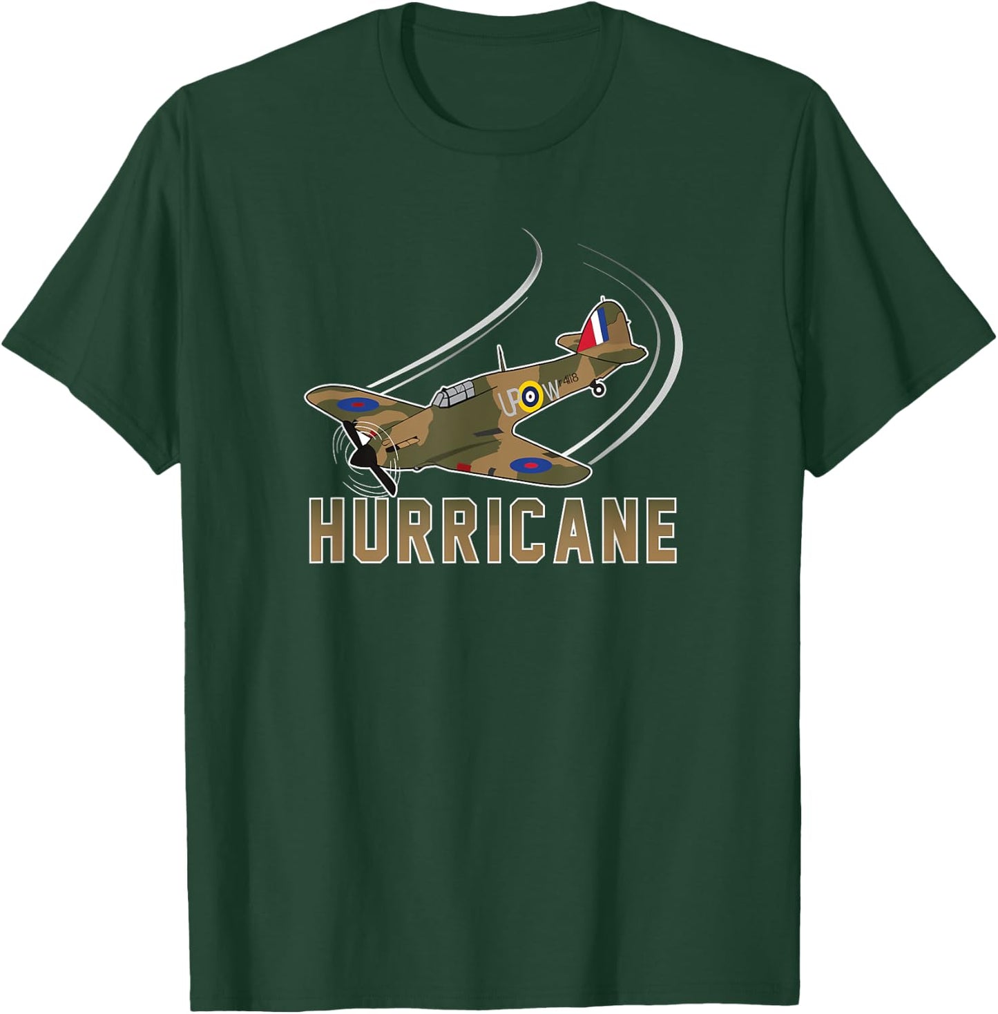Hawker Hurricane Warbird I WWII Airplane History T-Shirt - T-Shirt | Forest