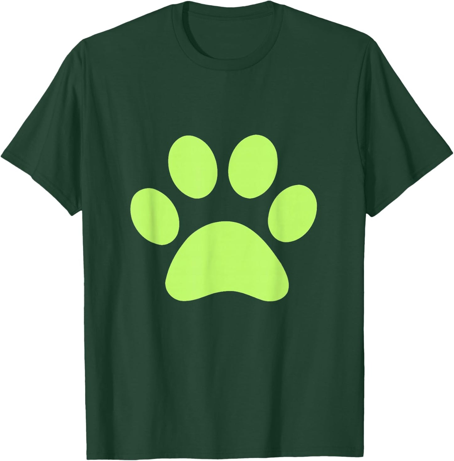 Lime Green Paw Print Dog Lover T-Shirt - T-Shirt | Forest