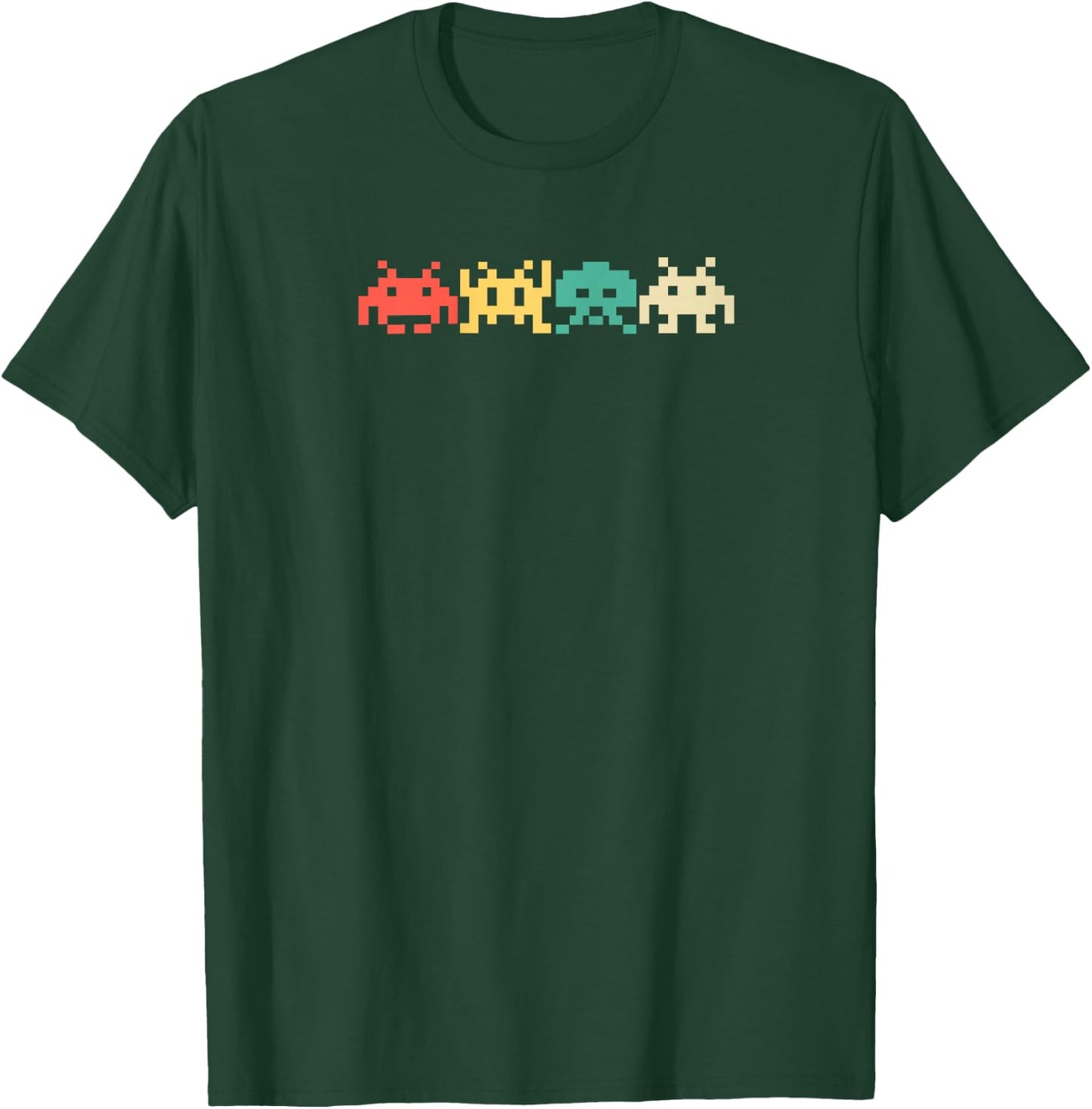 80s Video Game Vintage Retro Arcade Raglan Baseball T-Shirt - T-Shirt | Forest
