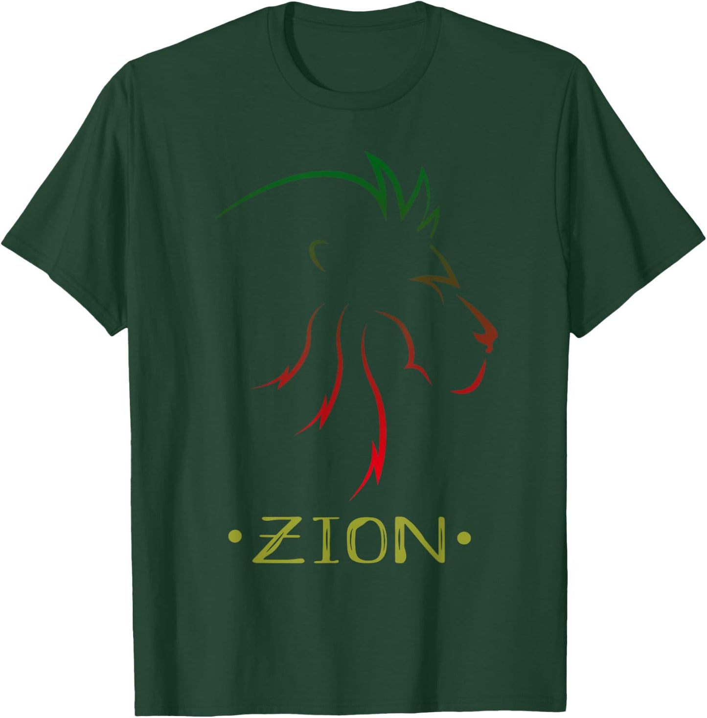 Zion King Lion Shirt Zion Africa Shirt Rastafarian Color T-Shirt - T-Shirt | Forest