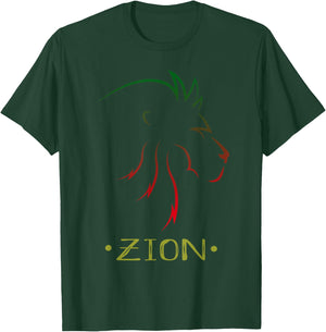 Zion King Lion Shirt Zion Africa Shirt Rastafarian Color T-Shirt - T-Shirt | Forest
