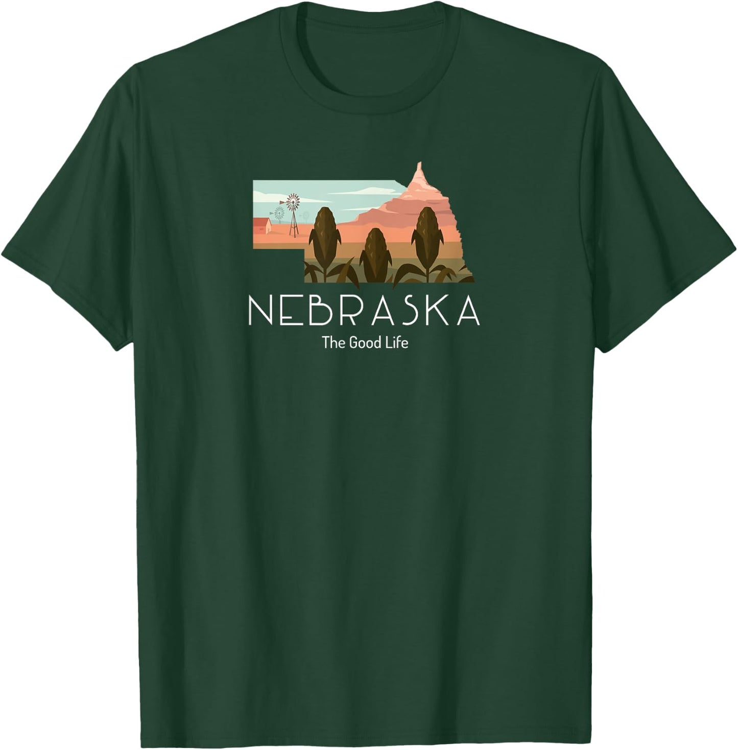 Nebraska Proud State Motto The Good Life T-Shirt - T-Shirt | Forest