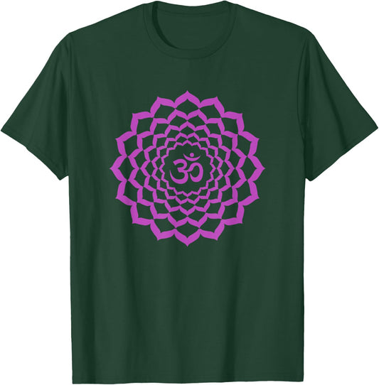 Crown Chakra OM Symbol Violet Sahasrara Yoga T-Shirt - T-Shirt | Forest