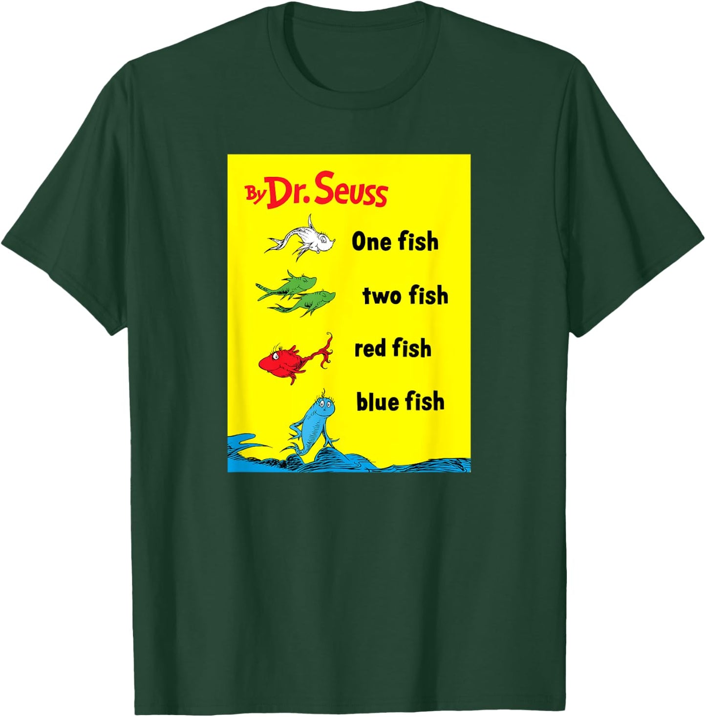 Dr. Seuss One Fish Two Fish Book Cover T-Shirt - T-Shirt | Forest