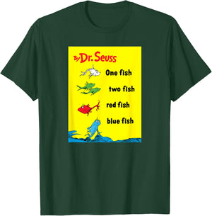 Dr. Seuss One Fish Two Fish Book Cover T-Shirt - T-Shirt | Forest