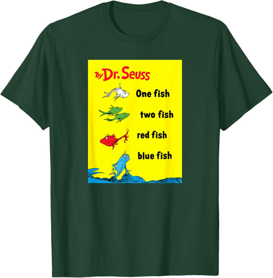 Dr. Seuss One Fish Two Fish Book Cover T-Shirt - T-Shirt | Forest