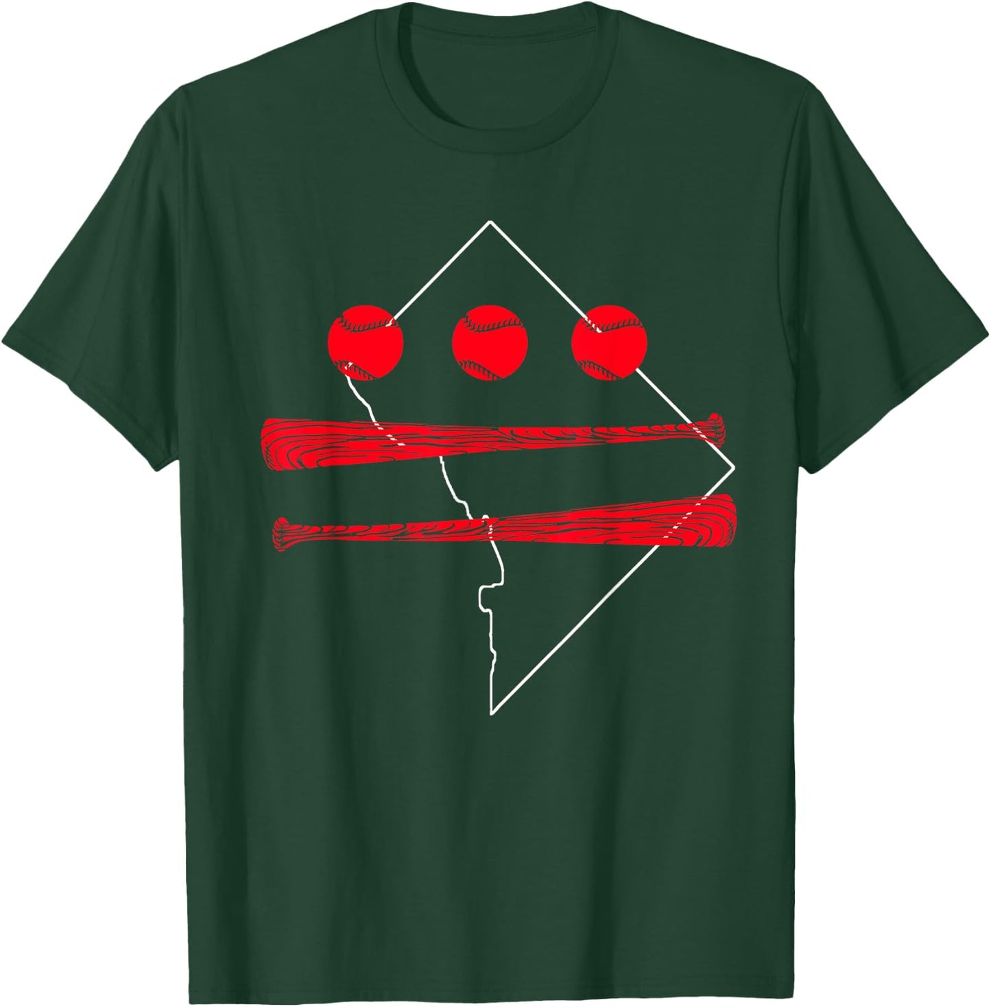 Washington DC Map Capitol Baseball Flag Shirt T-Shirt - T-Shirt | Forest