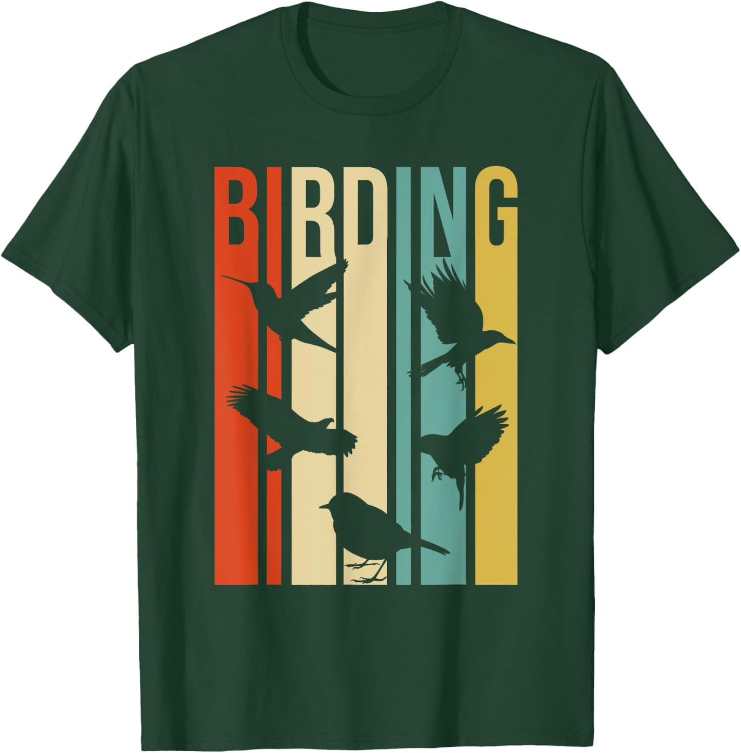 Vintage Style Birding For Birders With Birds T-Shirt - T-Shirt | Forest