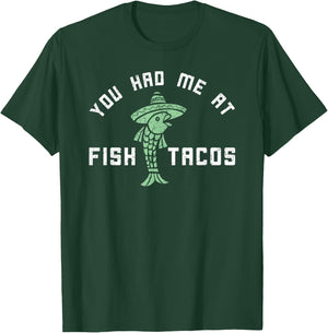 Funny Fish Tacos | Retro Food Lover Humor T-Shirt - T-Shirt | Forest