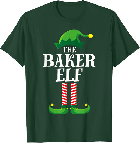 Baker Elf Matching Family Group Christmas Party Pyjamas T-Shirt - T-Shirt | Forest